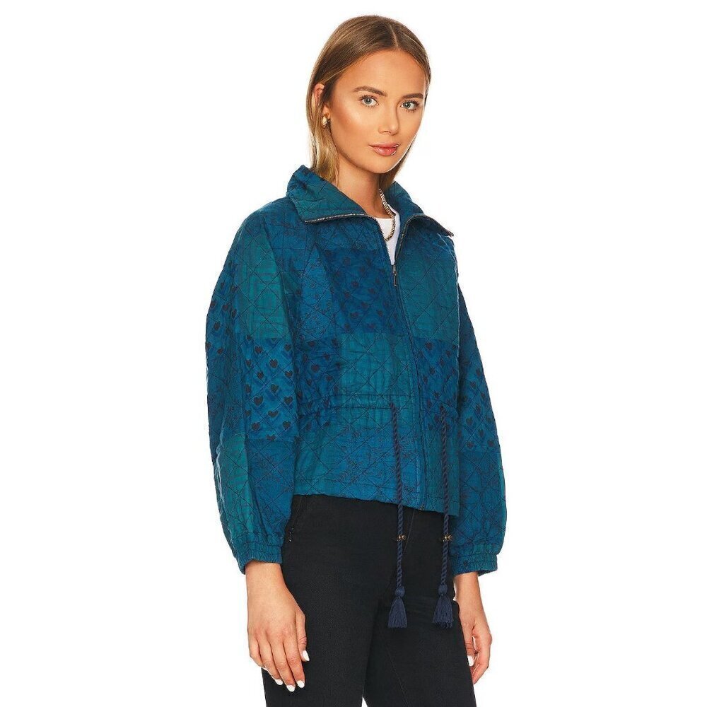 Cleobella Quilted Patchwork Lightweight Jacket Indigo Womens Size Small - Picture 6 of 14